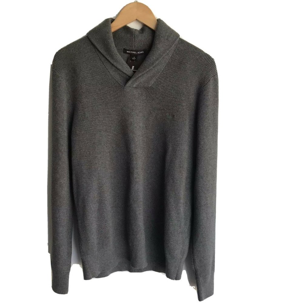 Michael Kors Men's Shawl Collar Sweater Ash Size M